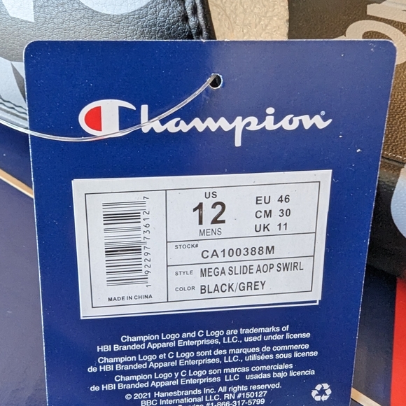 Champion, Slides all over champion swirl, Size 12 - Picture 5 of 7